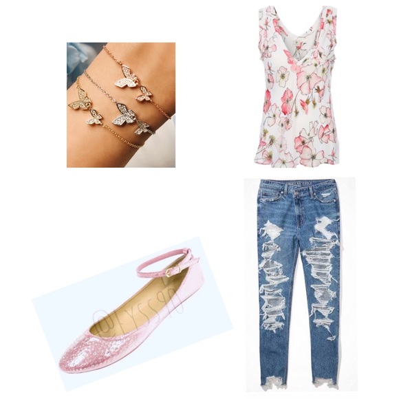 Metallic Pink Ballerina Flats with Rhinestones - Picture 10 of 11